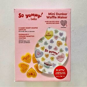 So Yummy! by Bella NIB Valentine's Mini Waffle Maker Hearts